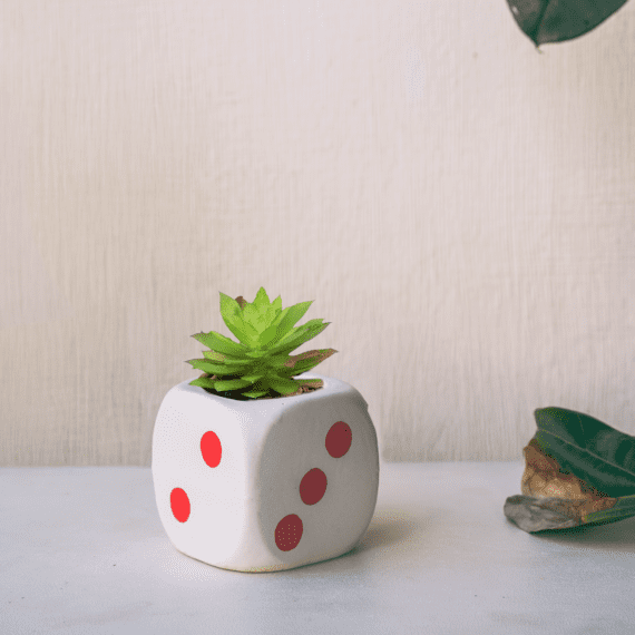 Modern Dice Covered Planters (Red)