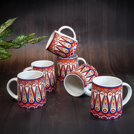 Alive Milk Mug Transfer- Vibrant Ceramic Tea Set with traditional inspired design