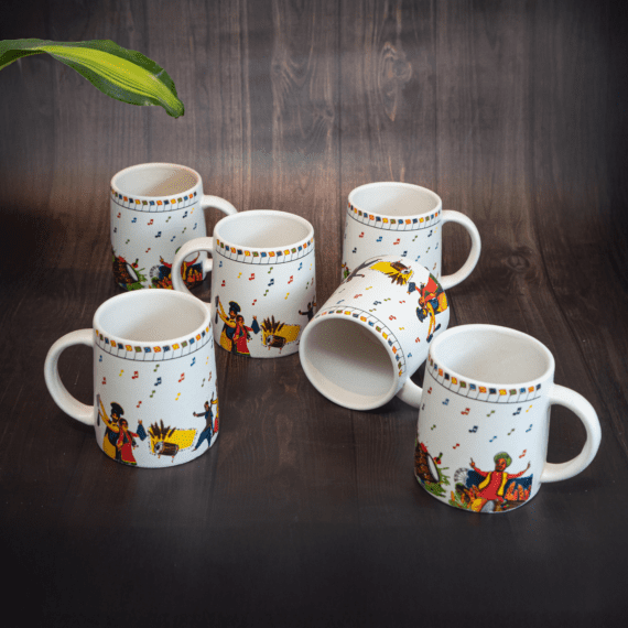 HOCC Alive Morning Set Transfer– Bhangra Folk Art Ceramic Tea Set