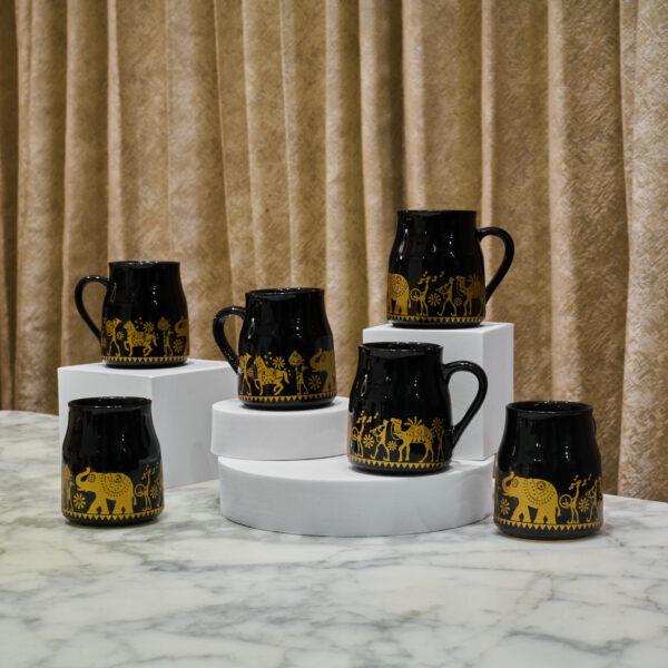 Tribal design mugs - set of 6
