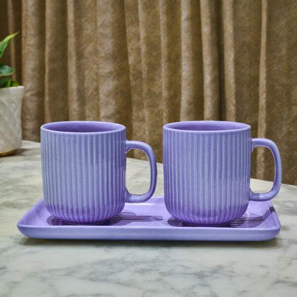 Strip Mug with tray Blue colour