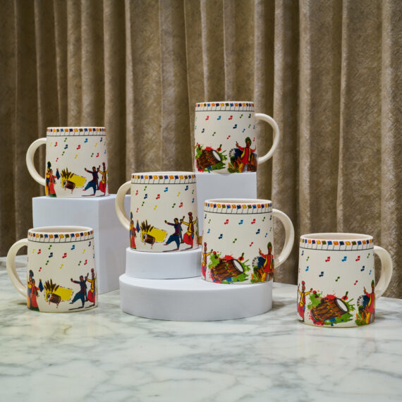Punjabi design coffee mug - set of 6