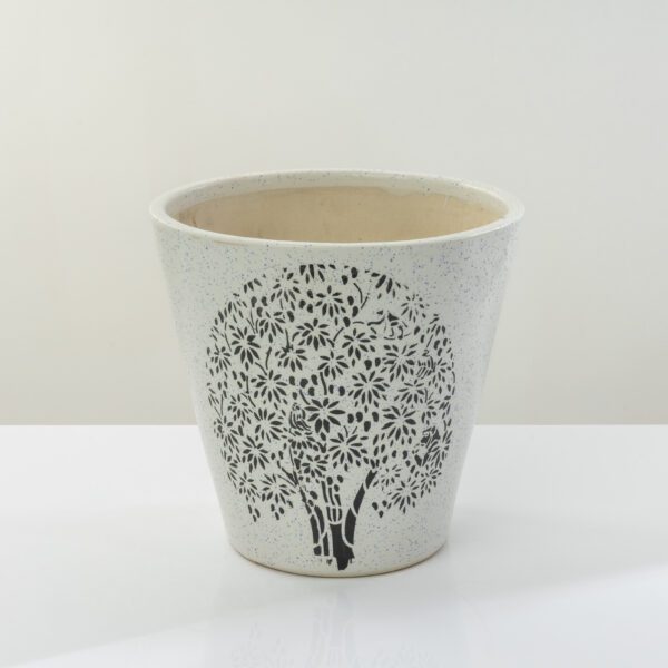 26 cm Big Indian Ceramic Indoor Outdoor Glass shaped With tree design Garden planter