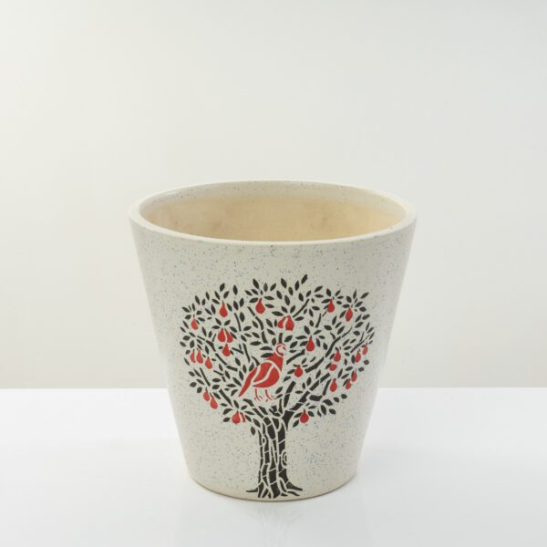 Stylish Red Bird Ceramic Planter Pot || Decorative Pot With Drainage Holes for Indoor & Outdoor Plants(26cm) - Image 2