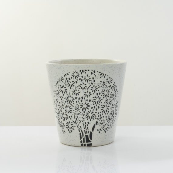 Indian Ceramic Indoor Outdoor Glass shaped with tree design Garden planter/19.5cm/Vase for cafe/restaurant/home Décor