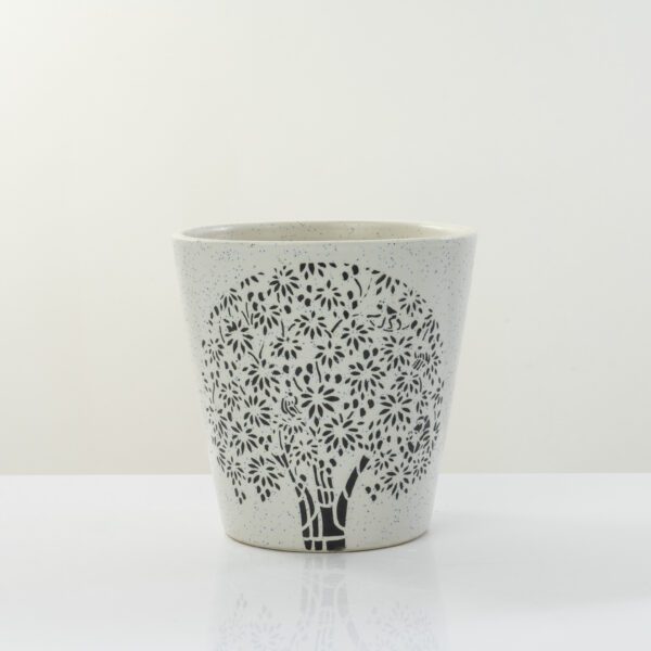 Indian Ceramic Indoor Outdoor Glass shaped with tree design Garden planter/19.5cm/Vase for cafe/restaurant/home Décor