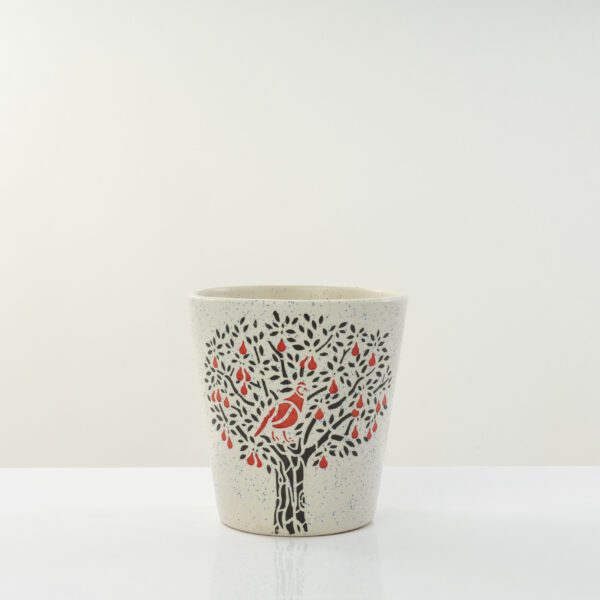Decorative Red Bird Ceramic Planter Pot With Drainage Holes for Indoor & Outdoor Plants (15 cm)