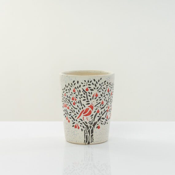Stylish Red Bird Ceramic Planter Pot || Decorative Pots With Drainage Holes for Indoor & Outdoor Plants(13cm)