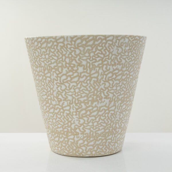 Big Ceramic White Textured 26 cm Planter/Vase for home/cafe/restaurant/garden Decor