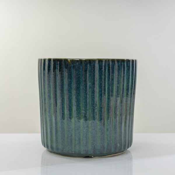 Modern Aqua Green textured 25 cm Ceramic planter| Suitable for Home Indoor& Outdoor Gradening Plants