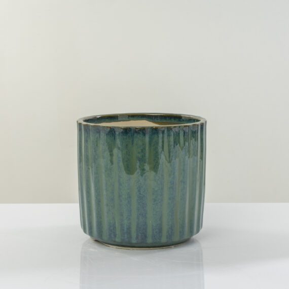 Modern Aqua Green textured 20.5 cm Ceramic planter| Pots for plants