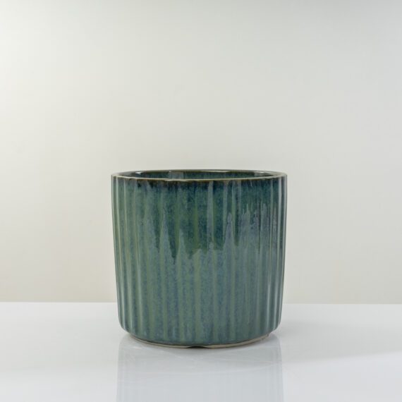 Modern Aqua Green textured 16 cm Ceramic planter pot
