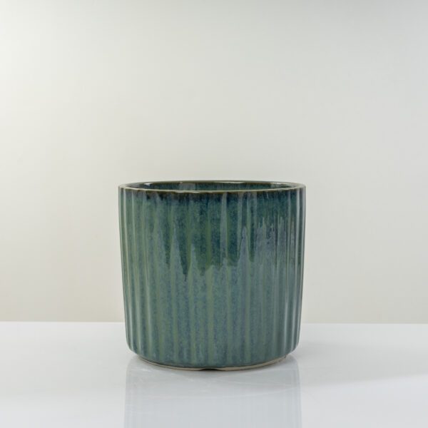Modern Aqua Green textured 16 cm Ceramic planter pot