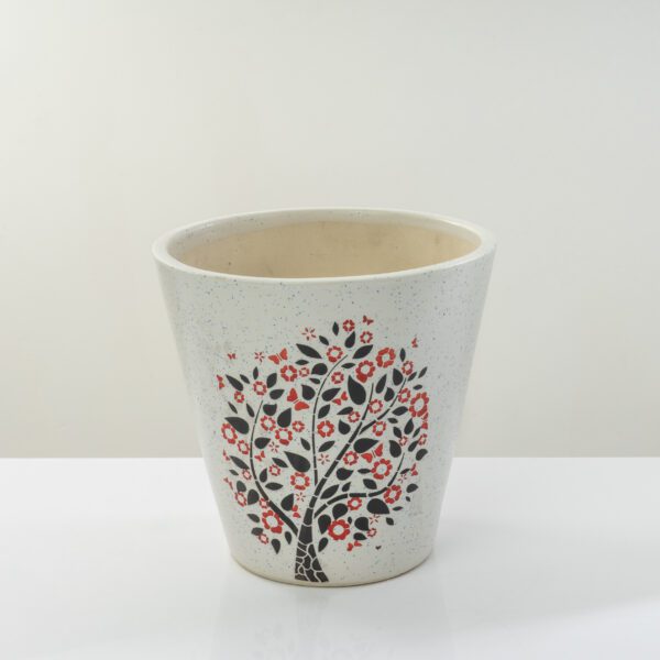 Black & Red Decorative Bucket shaped Ceramic Planter Set of 4/ Garden Planter/ Balcony/ Planter - Image 2