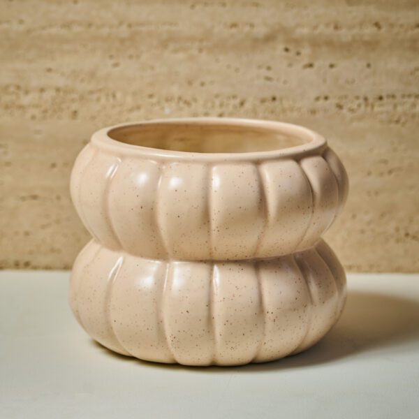The Classy Beige Yanor Planter Pot with Drainage Tray and Stand