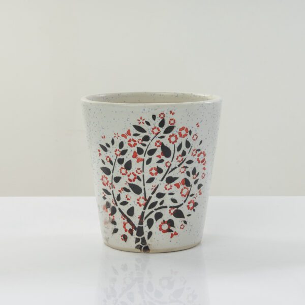Red & Black Decorative Plant Ceramic Medium planter/ 19.5 cm ceramic planter/ outdoor & indoor planter