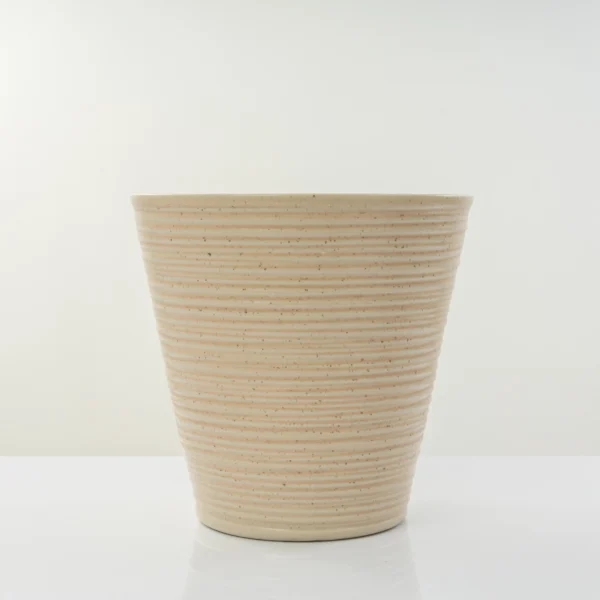 Hocc Ceramic planter with horizontal Grooves/Indoor&Outdoor planter/ 26 cm