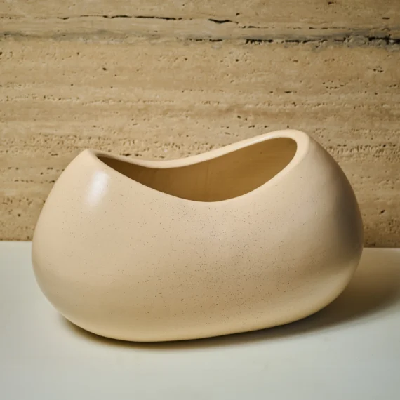Beige Ceramic Pot Size 27cm  for Bonsai Trees, Succulents, Fairy Gardens, and Miniature Gardens Bonsai Planter