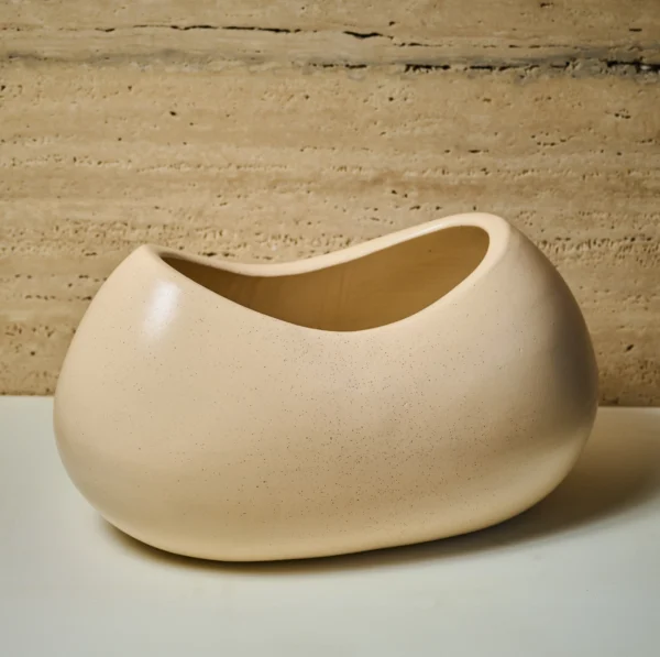Beige Ceramic Pot Size 27cm  for Bonsai Trees, Succulents, Fairy Gardens, and Miniature Gardens Bonsai Planter