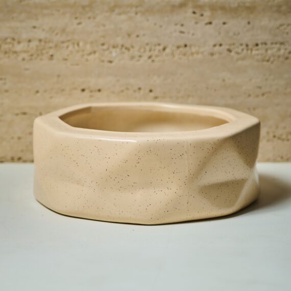 Modern Geometric Ceramic planter in Bowl Shaped for Home Décor / Unique Plant Pots / Wholesale Ceramic Pots