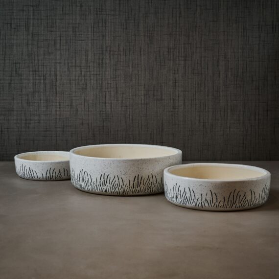 Stylish Matte Bonsai Ceramic Pots - Set of 3 For Balcony, Indoor & Outdoor Plants