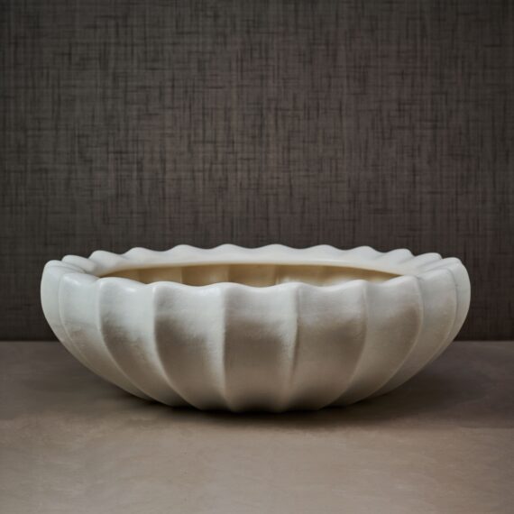 White Shell bowl Design Ceramic Large planter/ Ceramic table décor
