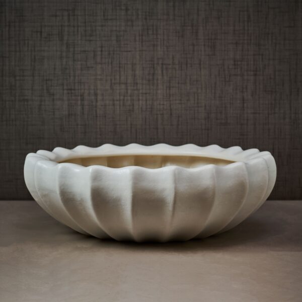 White Shell bowl Design Ceramic Large planter/ Ceramic table décor