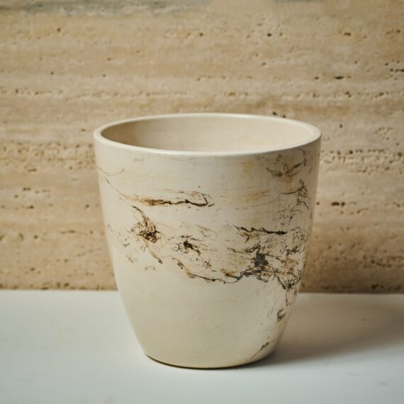 Natural Brown Marble Texture Ceramic Pot for All Plant Types