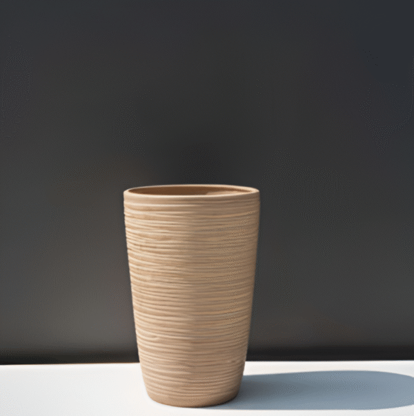 Beige Ceramic Tall Vase with Beautiful Design perfect for home décor